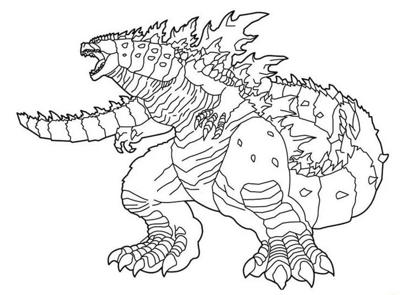 tranh tô màu godzilla 33