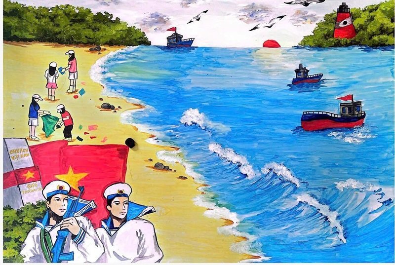 tranh vẽ chủ quyền biển đảo việt nam 18
