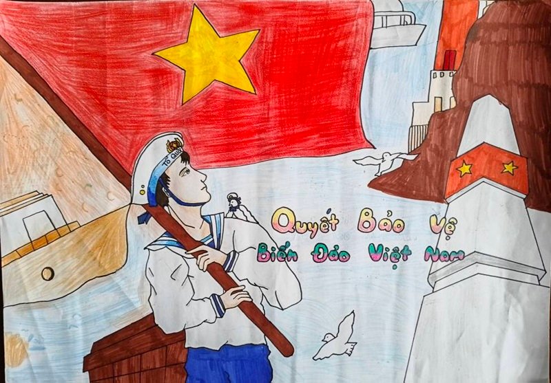 tranh vẽ chủ quyền biển đảo việt nam 30