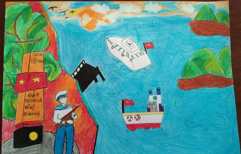 tranh vẽ chủ quyền biển đảo việt nam 8
