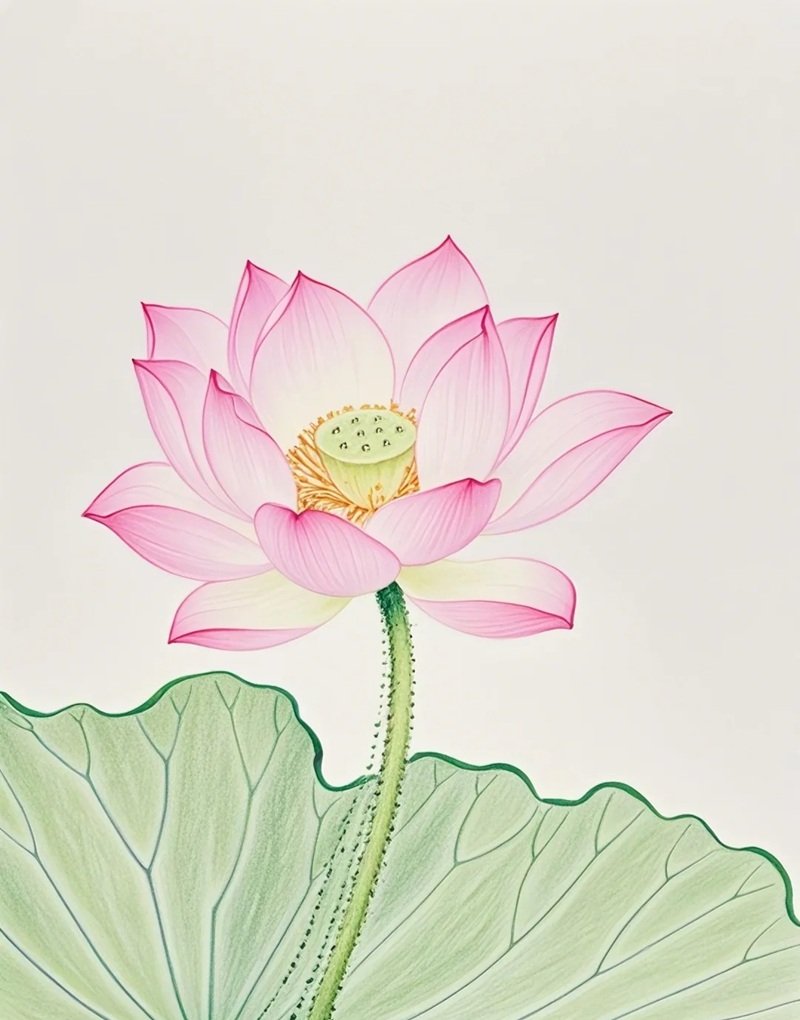 vẽ hoa sen đơn giản 12