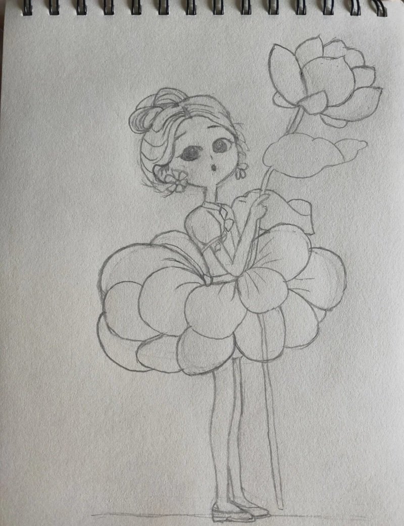 vẽ hoa sen đơn giản 18