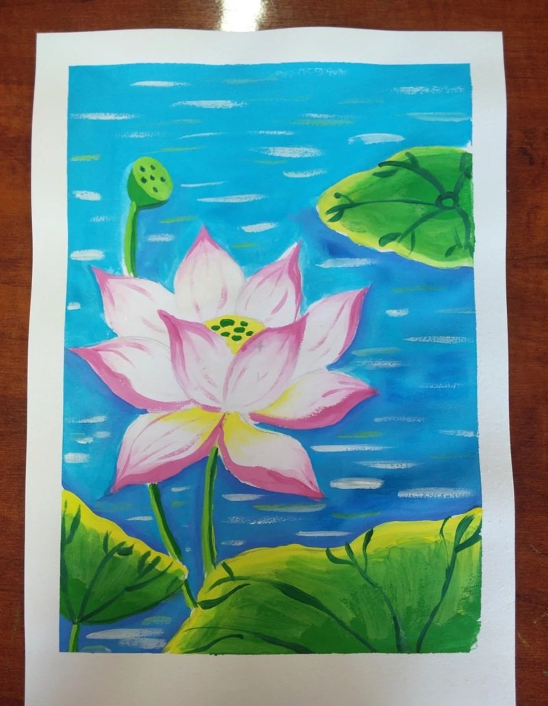 vẽ hoa sen đơn giản 24