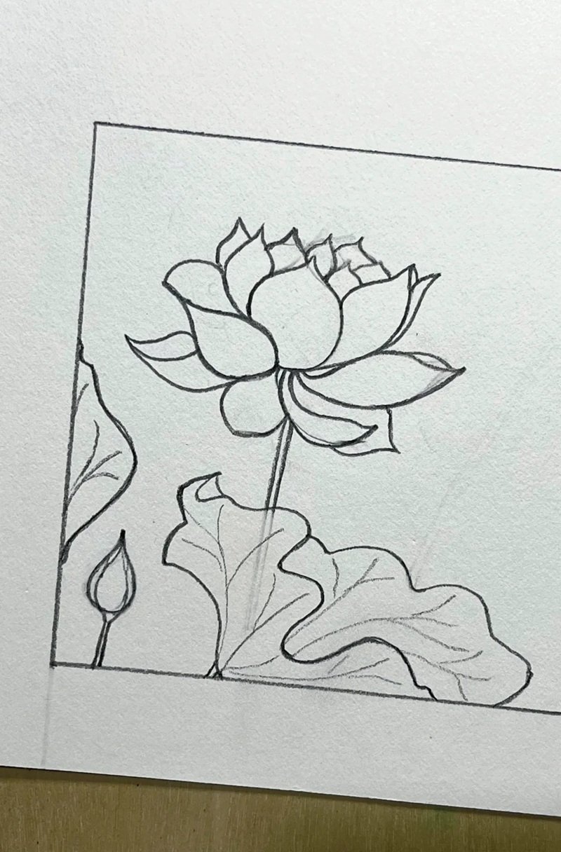 vẽ hoa sen đơn giản 27