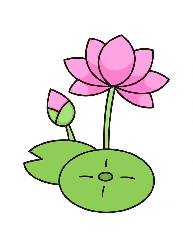 vẽ hoa sen đơn giản 28