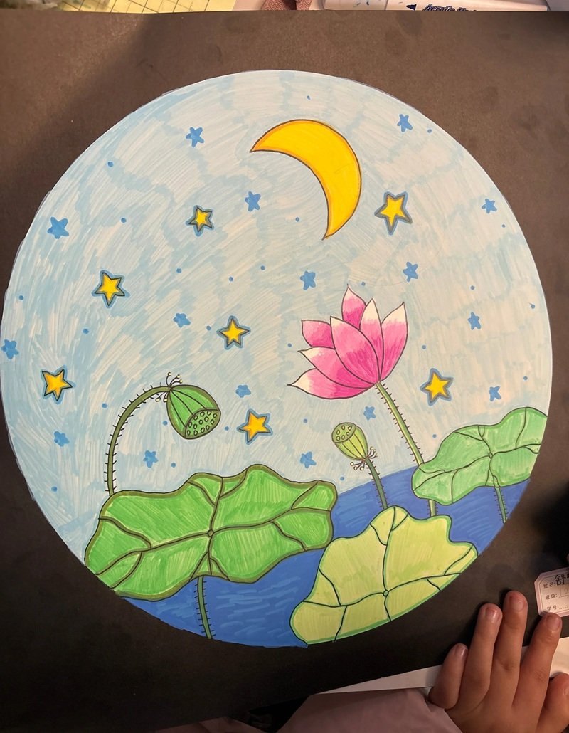 vẽ hoa sen đơn giản 31