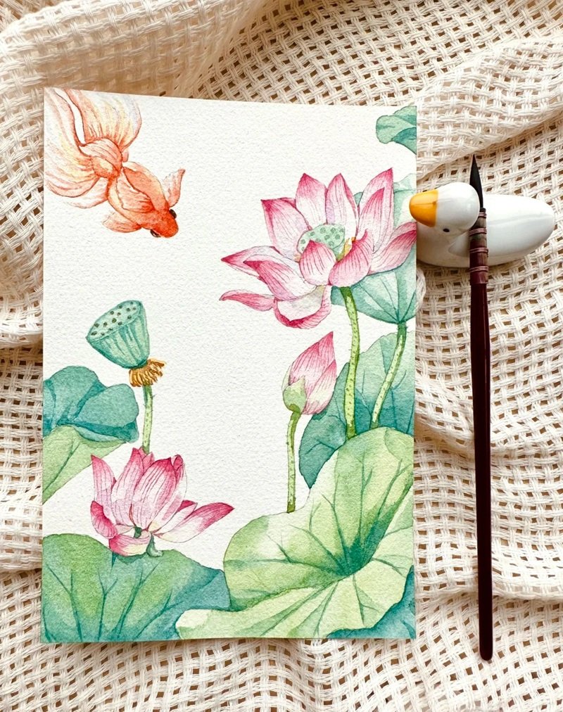 vẽ hoa sen đơn giản 33