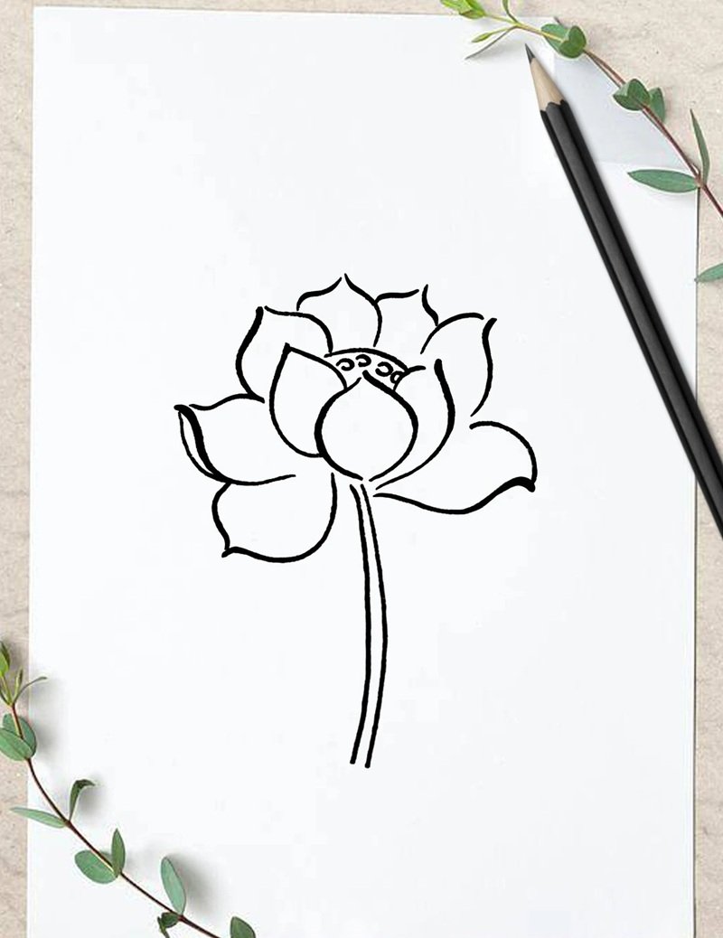 vẽ hoa sen đơn giản 5