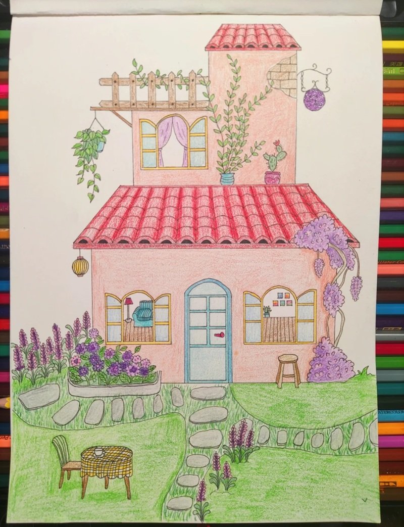 vẽ ngôi nhà đẹp đơn giản 1