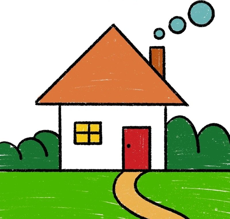 vẽ ngôi nhà đẹp đơn giản 10