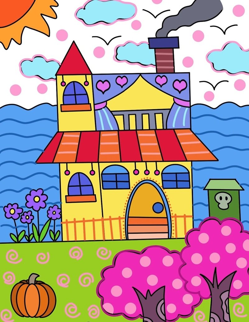 vẽ ngôi nhà đẹp đơn giản 13