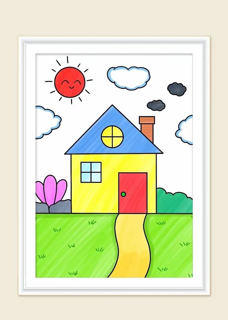 vẽ ngôi nhà đẹp đơn giản 15