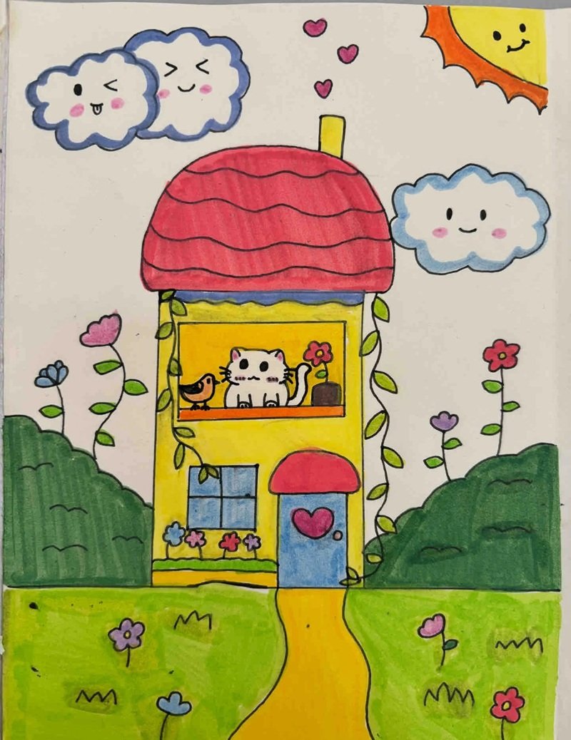 vẽ ngôi nhà đẹp đơn giản 16