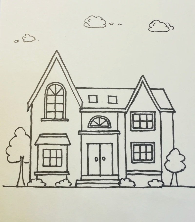 vẽ ngôi nhà đẹp đơn giản 17