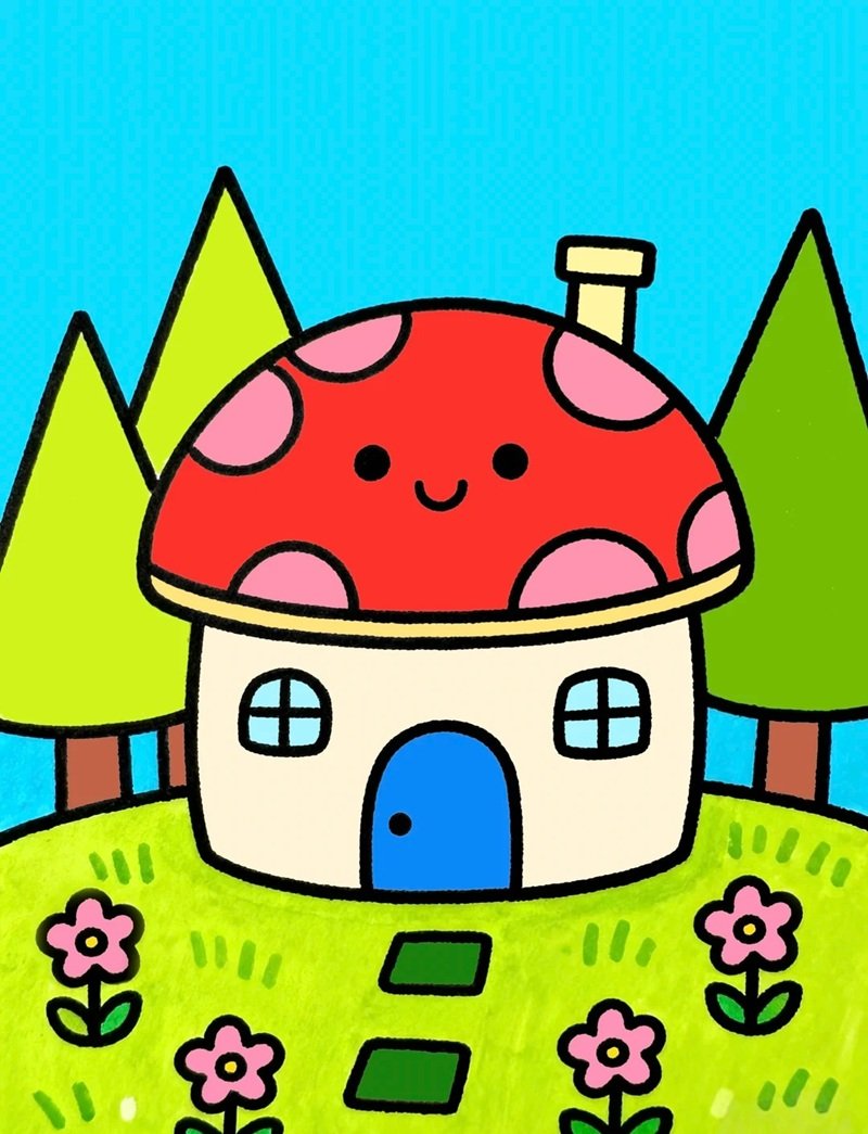 vẽ ngôi nhà đẹp đơn giản 18