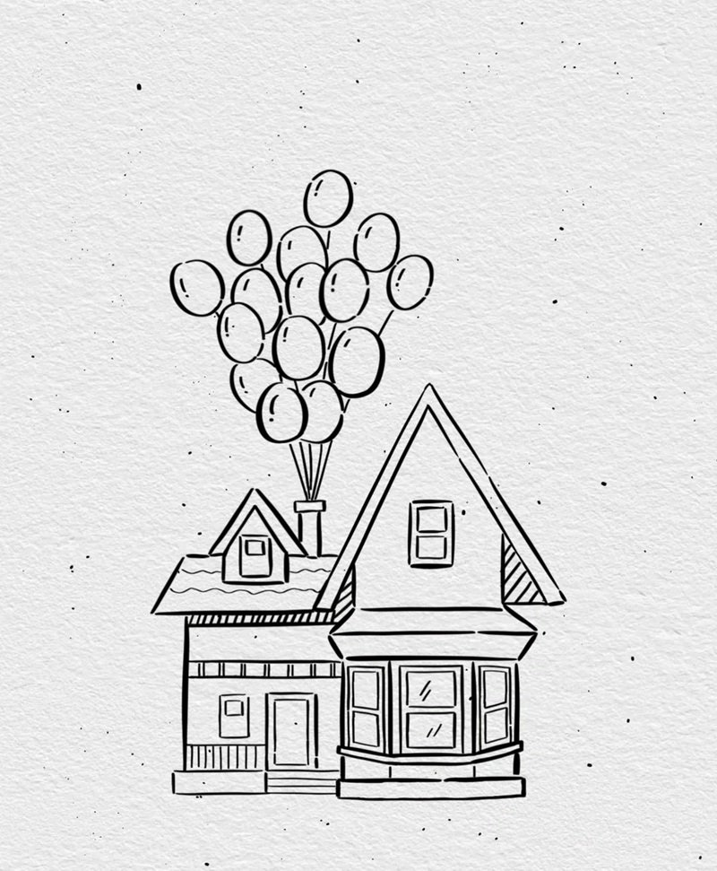 vẽ ngôi nhà đẹp đơn giản 2