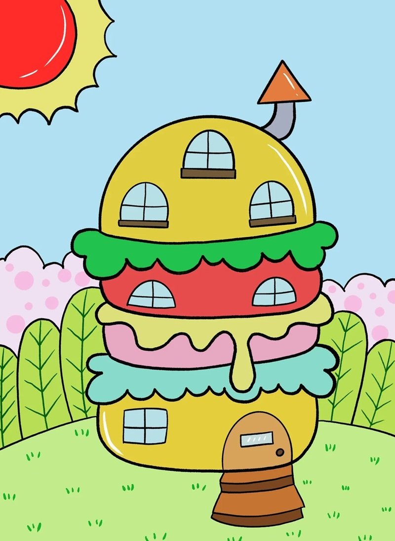 vẽ ngôi nhà đẹp đơn giản 29