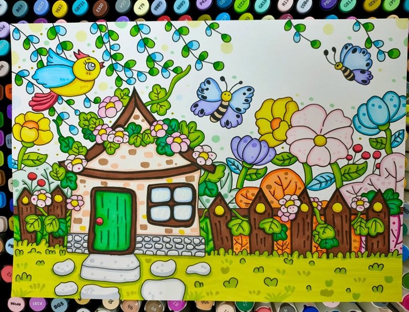 vẽ ngôi nhà đẹp đơn giản 38