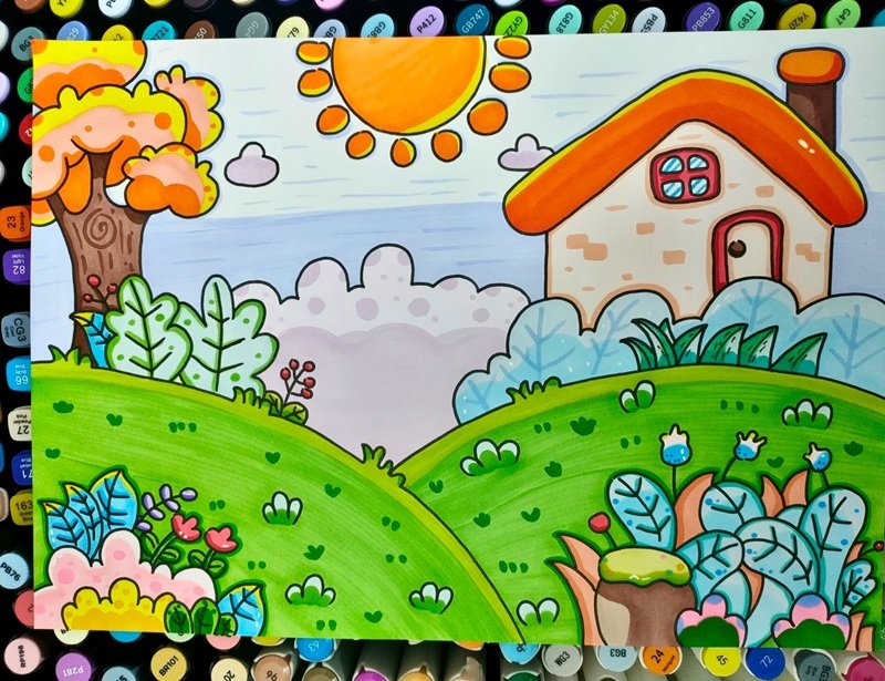 vẽ ngôi nhà đẹp đơn giản 39