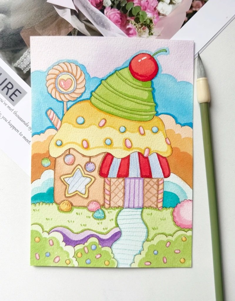 vẽ ngôi nhà đẹp đơn giản 6