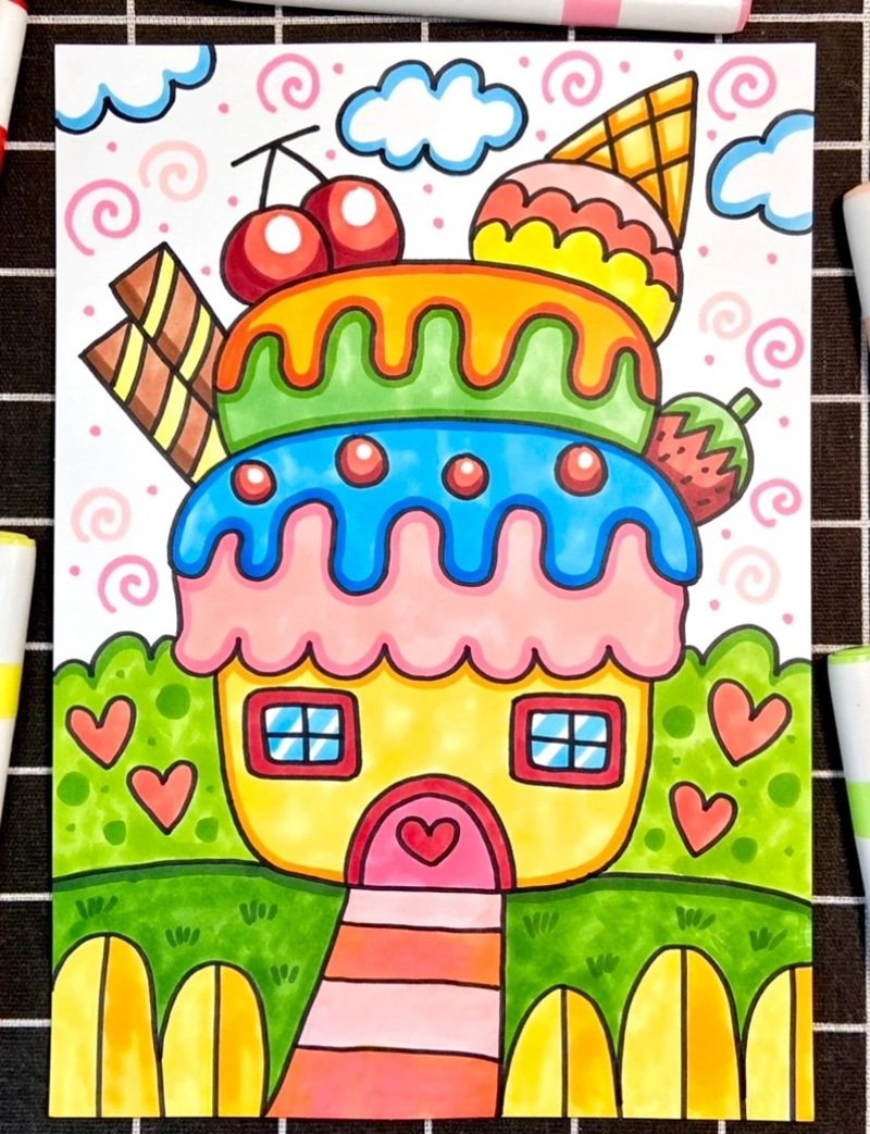 vẽ ngôi nhà đẹp đơn giản 7