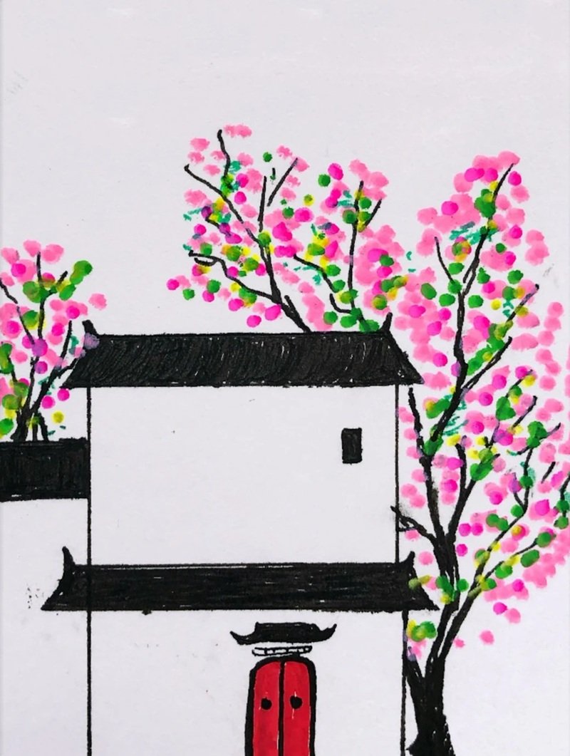 vẽ ngôi nhà đẹp đơn giản 8