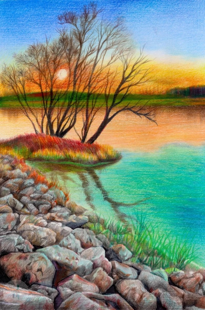 vẽ phong cảnh thiên nhiên 14