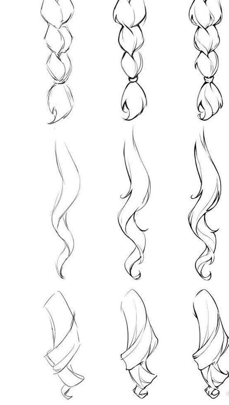 vẽ tóc anime 2