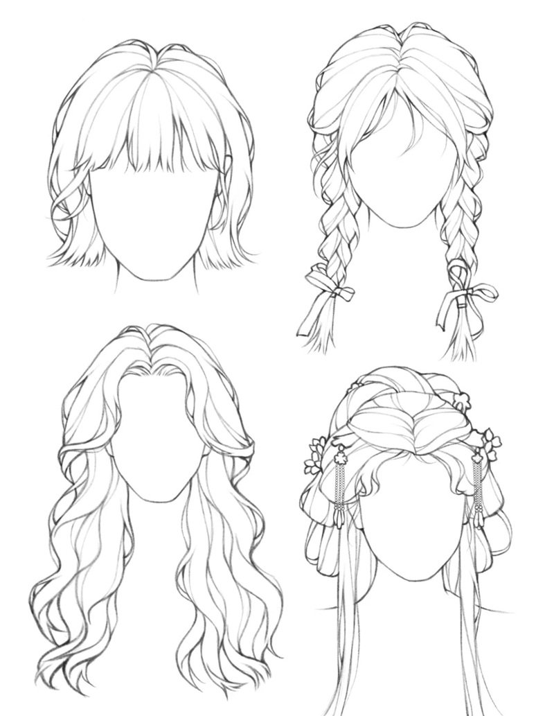 vẽ tóc anime 34