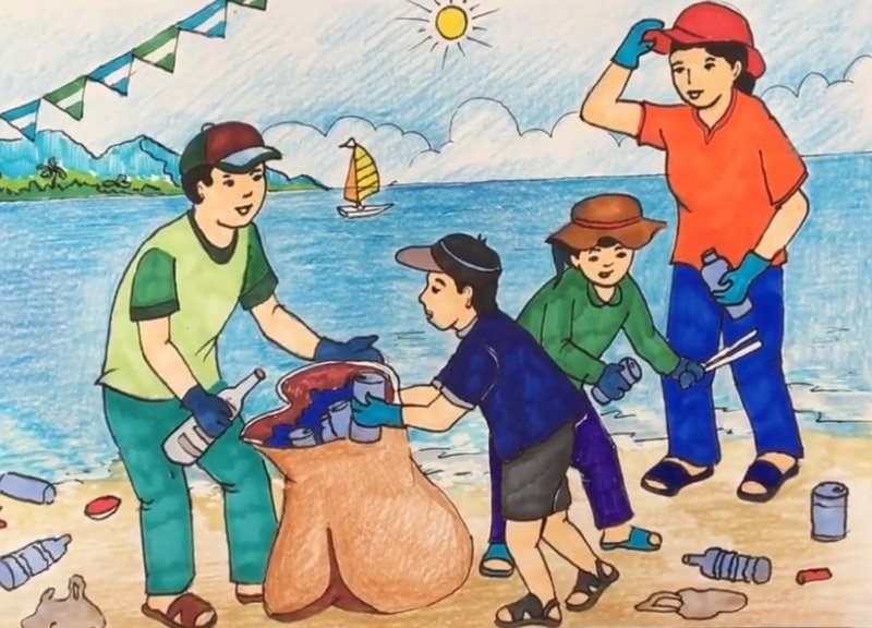 vẽ tranh cổ động bảo vệ môi trường 2