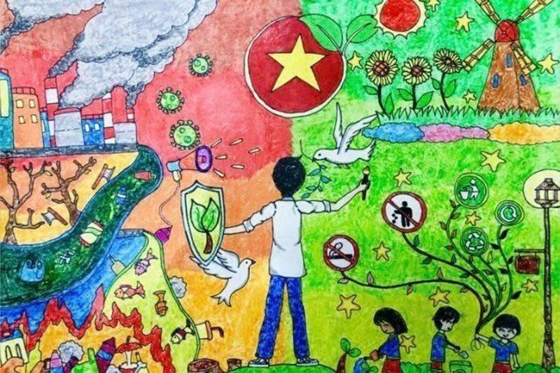 vẽ tranh cổ động bảo vệ môi trường 7