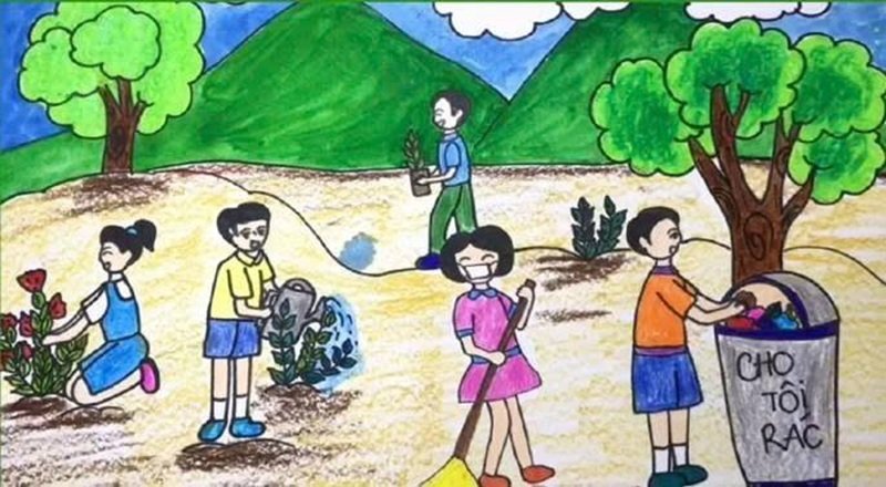 vẽ tranh cổ động bảo vệ môi trường 8