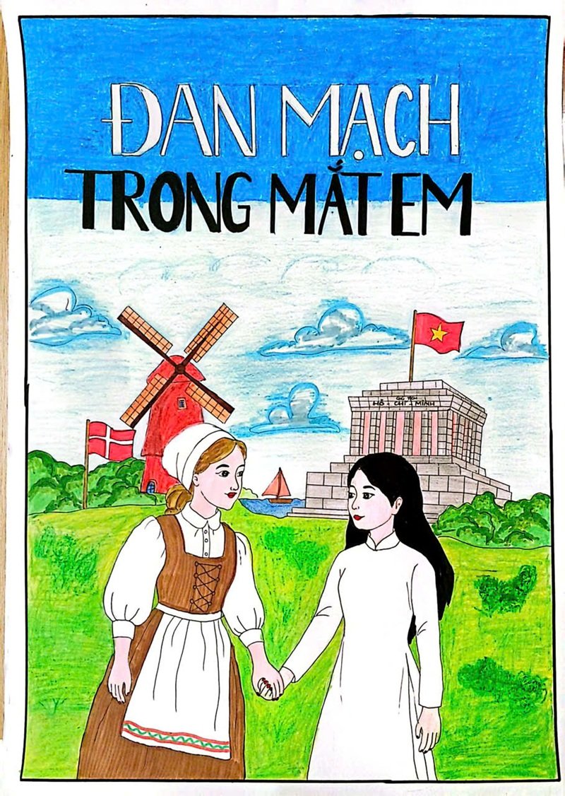 vẽ tranh đan mạch trong mắt em 11