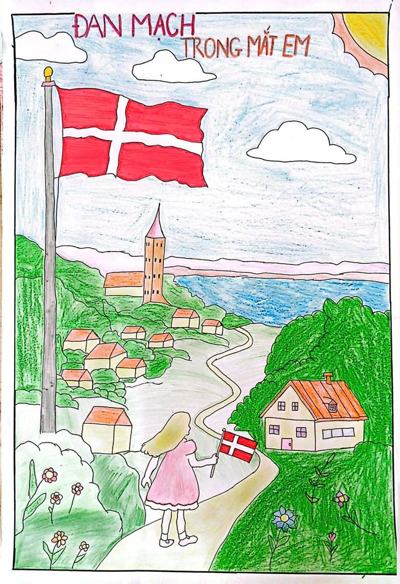 vẽ tranh đan mạch trong mắt em 8