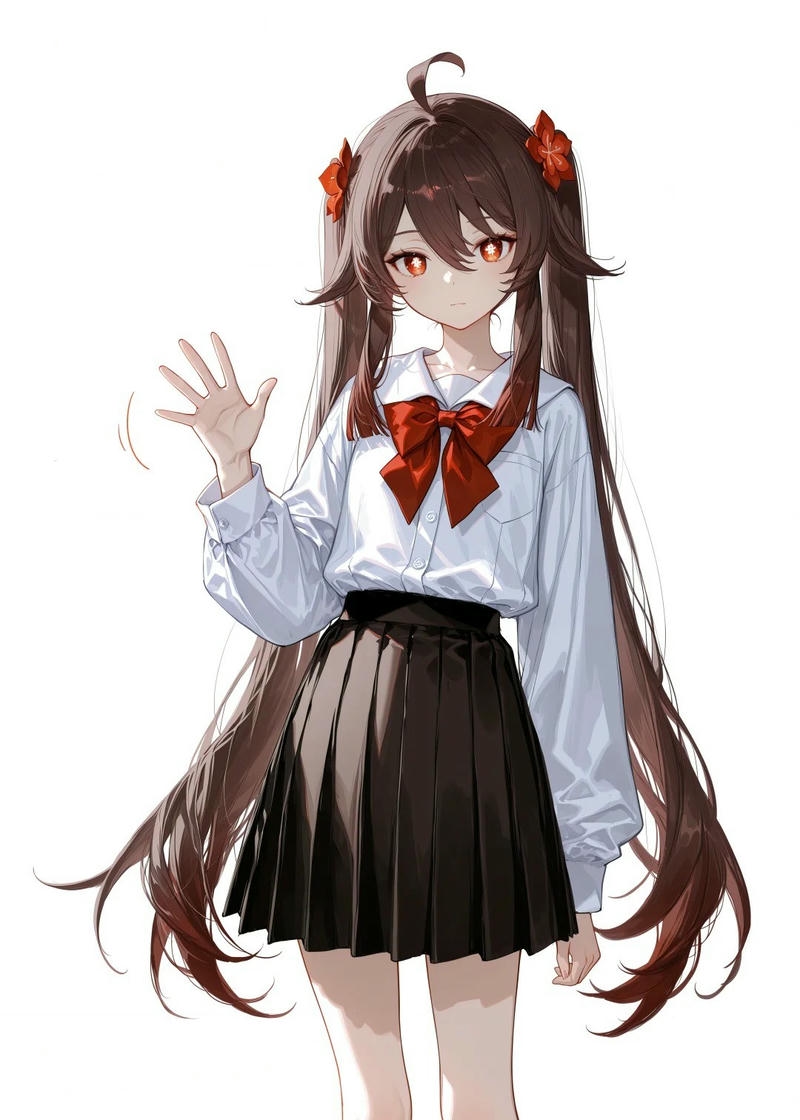 Ảnh Hutao anime thể hiện phong thái tự nhiên và đầy sức sống