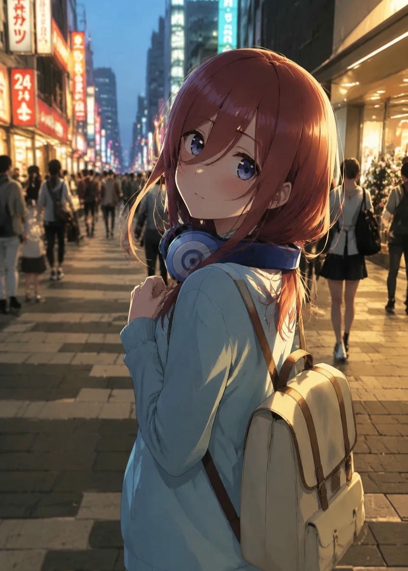Ảnh Miku Nakano anime nổi bật cùng nụ cười