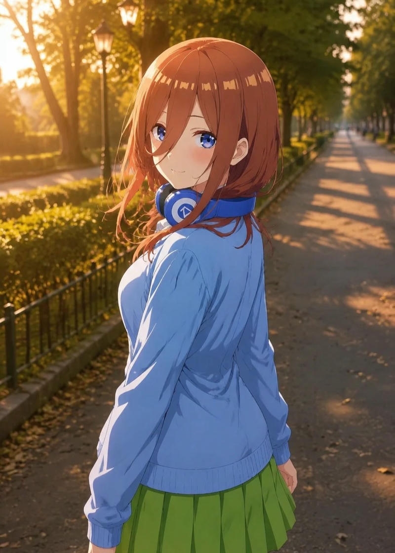 Ảnh Miku Nakano anime nổi bật qua thần thái