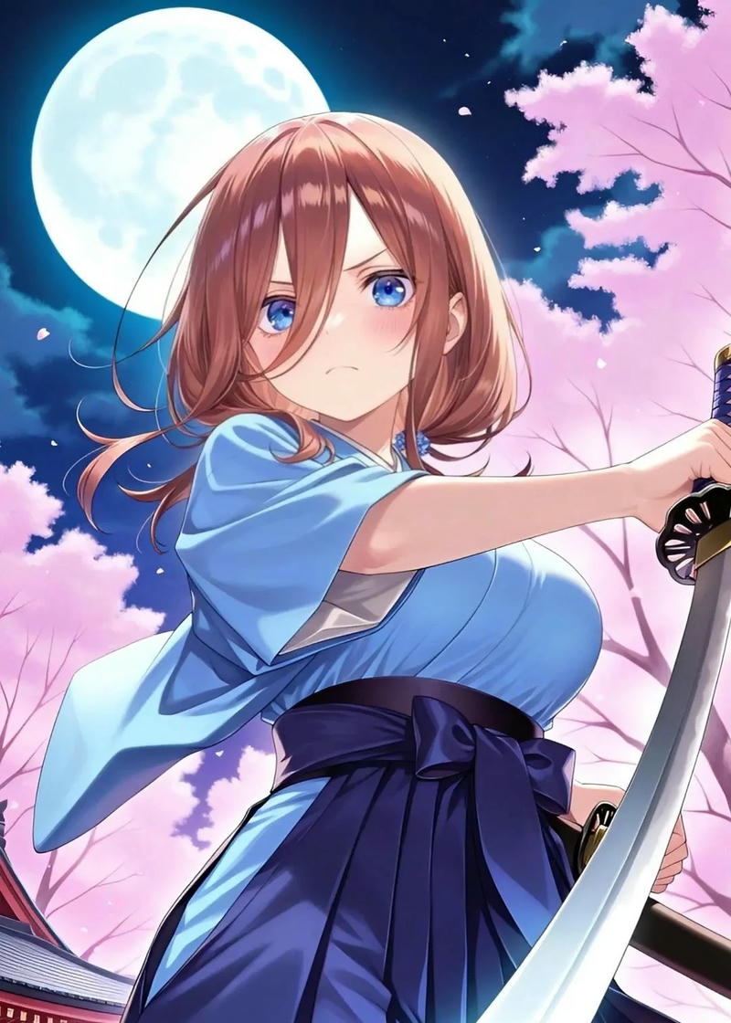 Ảnh Miku Nakano anime thể hiện vẻ đẹp duyên dáng