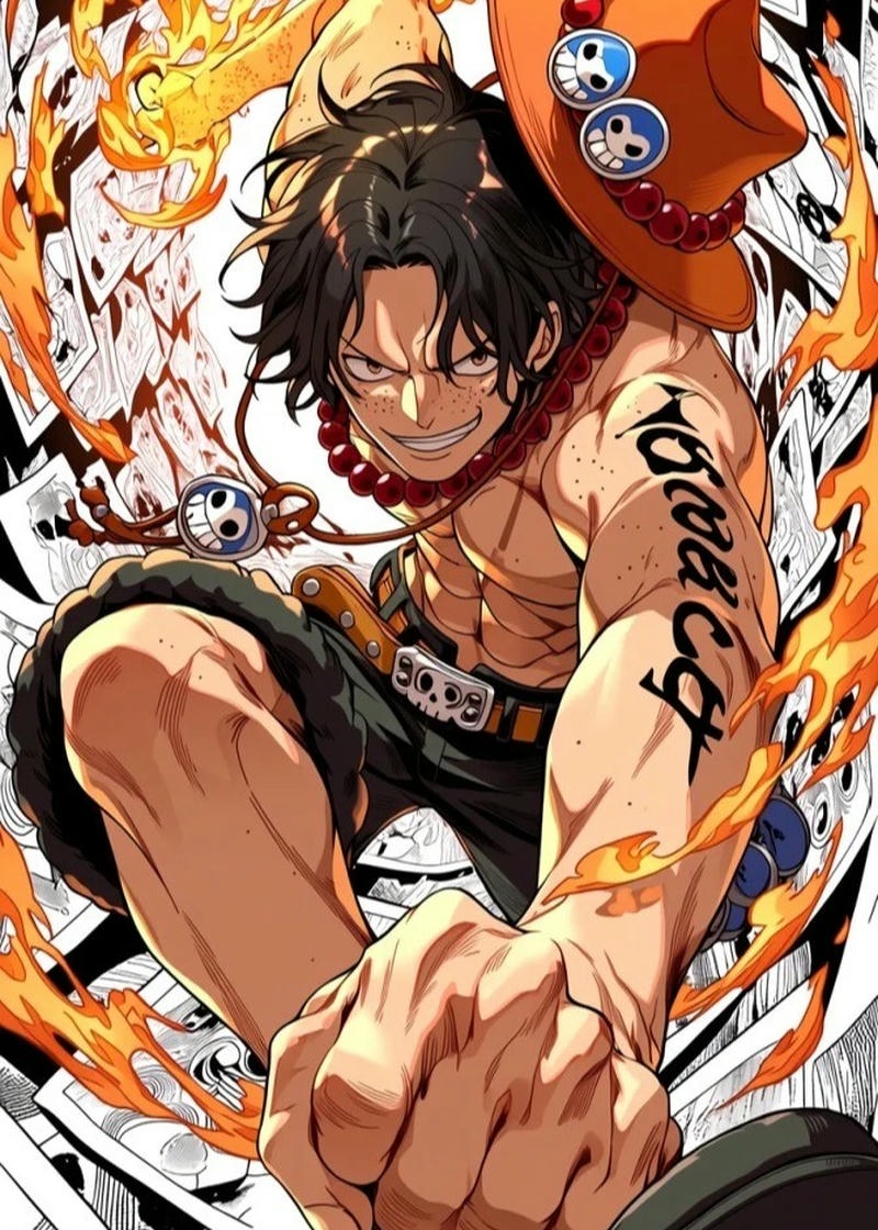 Ảnh ace anime mang ánh nhìn sắc bén cùng phong thái tự tin