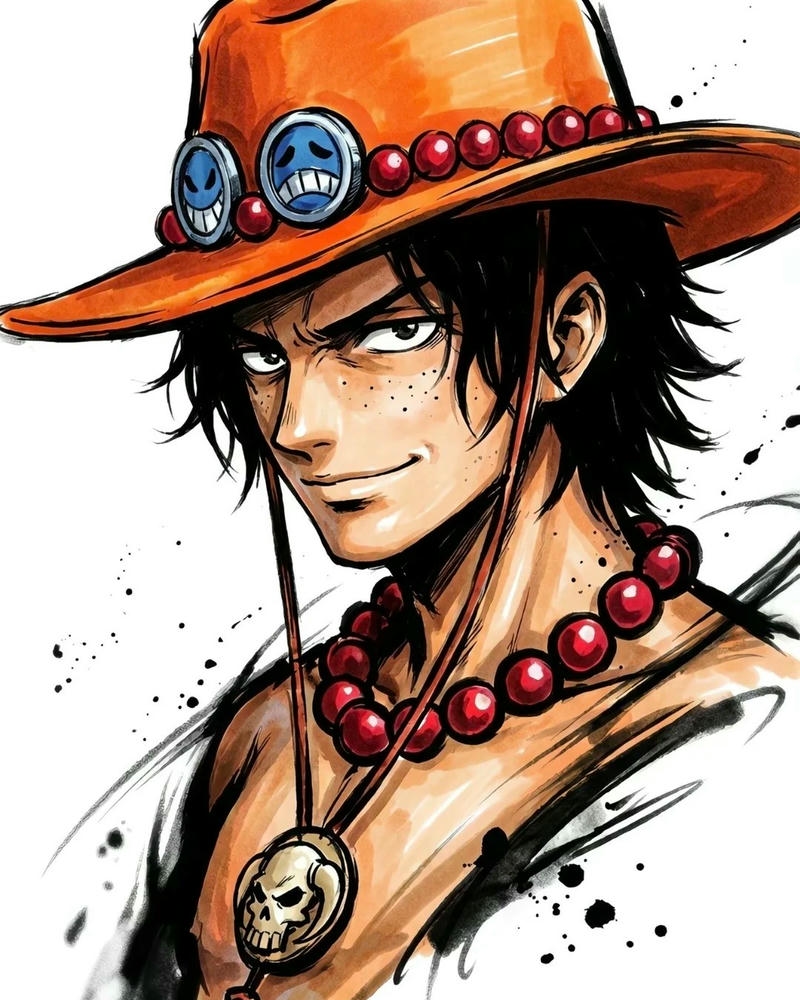 Ảnh ace anime với ánh mắt quyết đoán và thần thái nổi bật