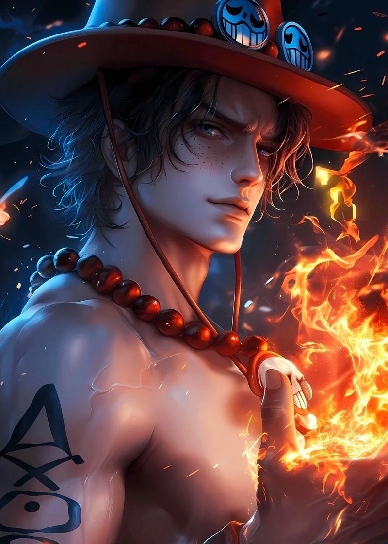 Ảnh ace anime với diện mạo nổi bật và biểu cảm quyết đoán