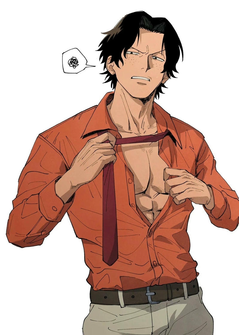 Ảnh ace anime với gương mặt điển trai và ánh nhìn sắc sảo