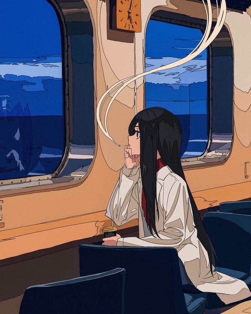 Ảnh anime hút thuốc ánh mắt xa xăm trầm mặc
