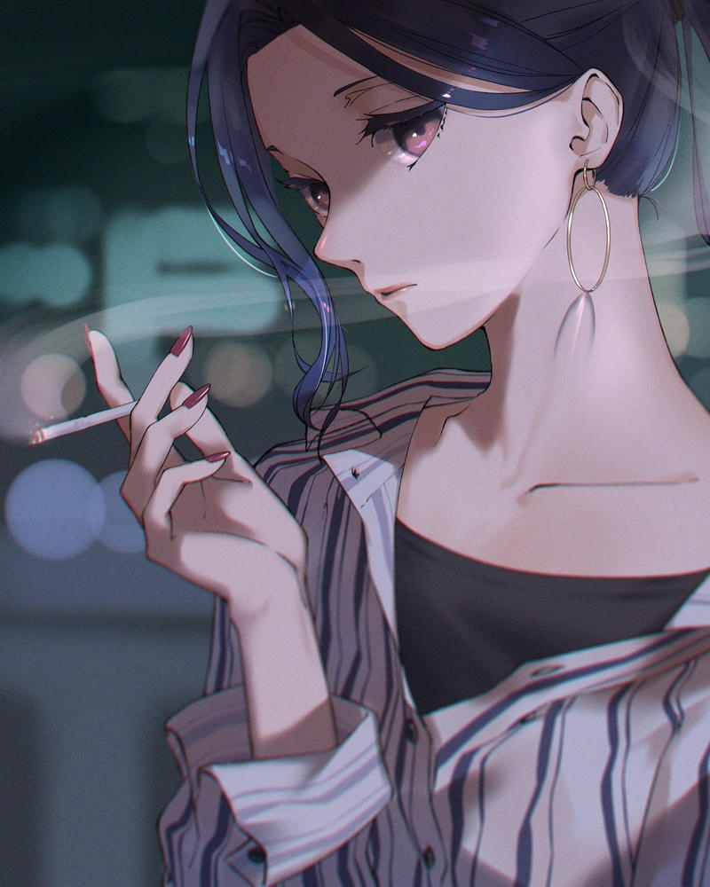 Ảnh anime hút thuốc thần thái lạnh lùng cuốn hút