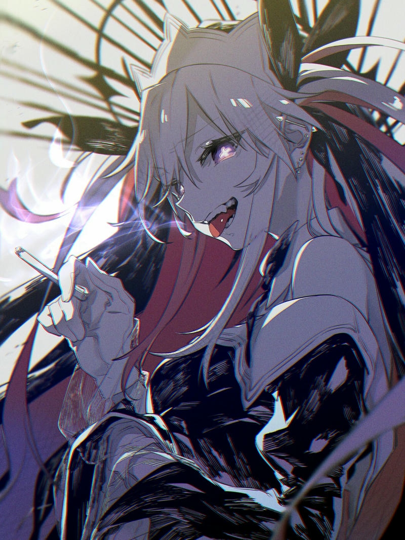Ảnh anime phong cách hút thuốc trưởng thành