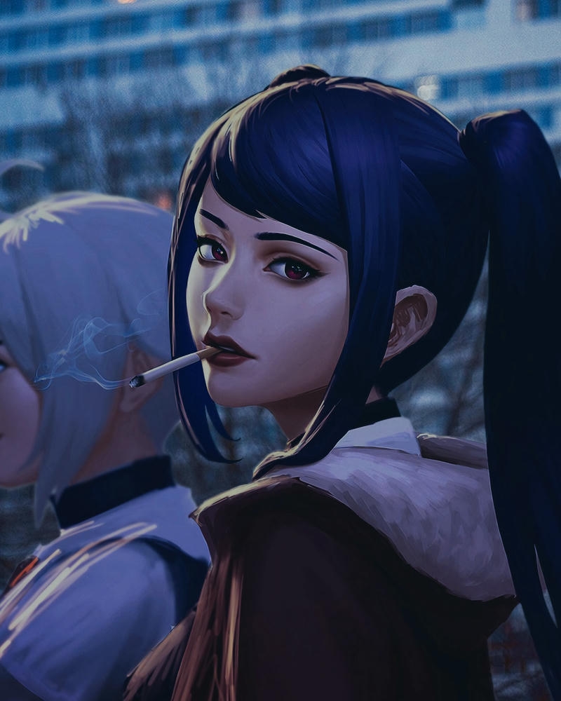 Ảnh hoạt hình anime hút thuốc phong trần