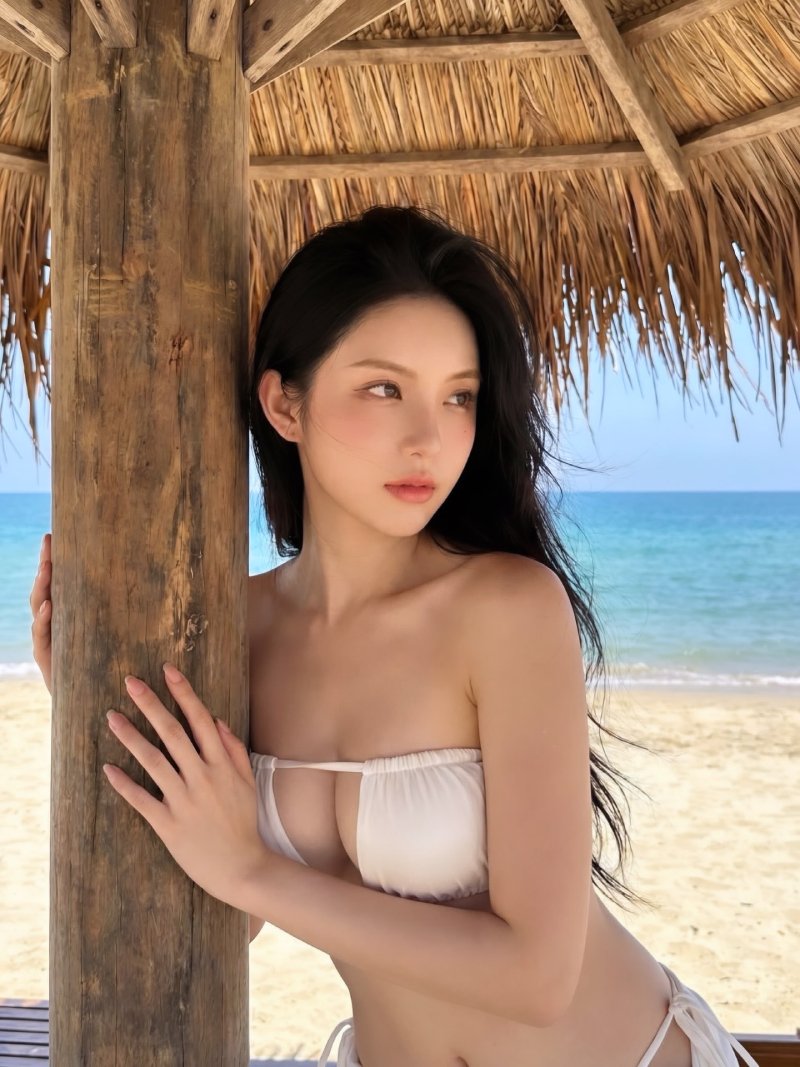 Gái xinh mặc bikini trắng sexy nhất hè này