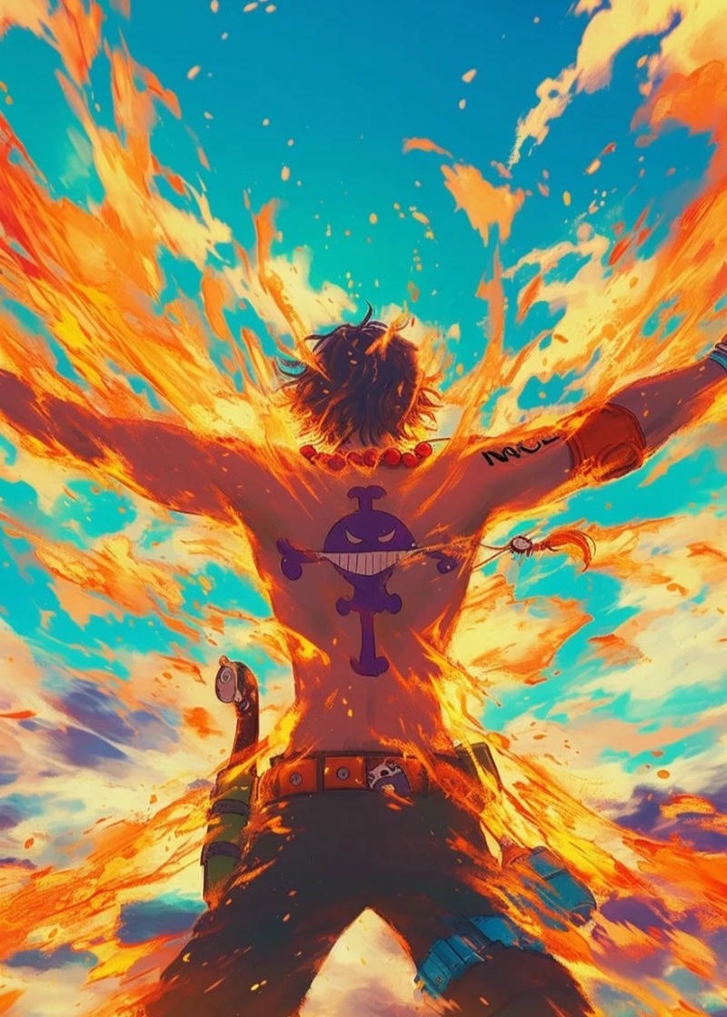 Hình Ace trong anime thể hiện vẻ ngoài cá tính ấn tượng