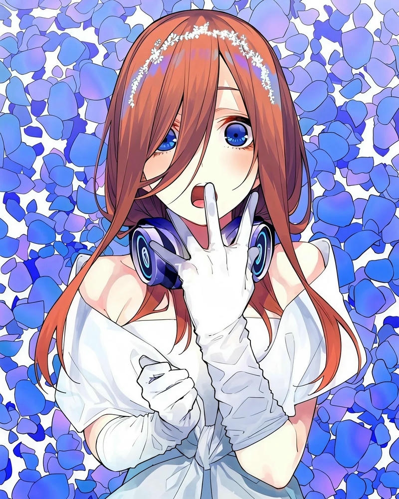 Hình Miku Nakano anime với ánh mắt trong trẻo