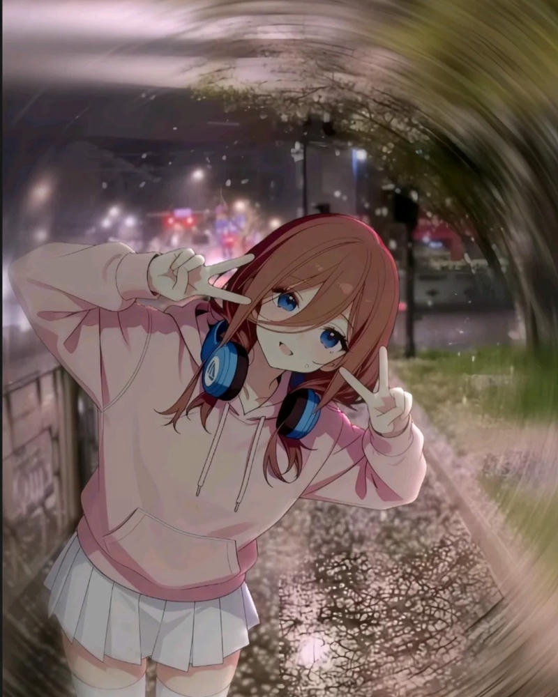 Hình Miku Nakano anime với biểu cảm đáng yêu